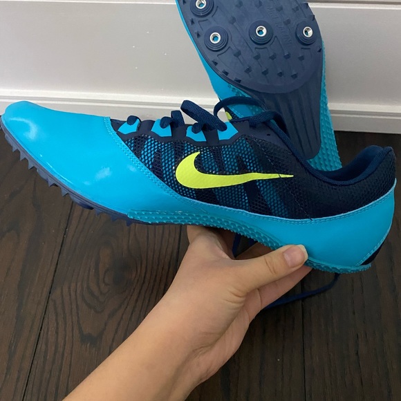 Nike Cleats Men's Size US 11 Rival S Two Tone Blue w Neon Logo - Picture 4 of 4